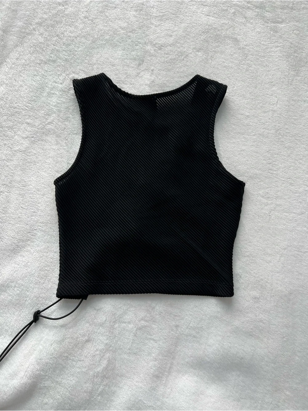 Princess Polly Black Ribbed Crop Top